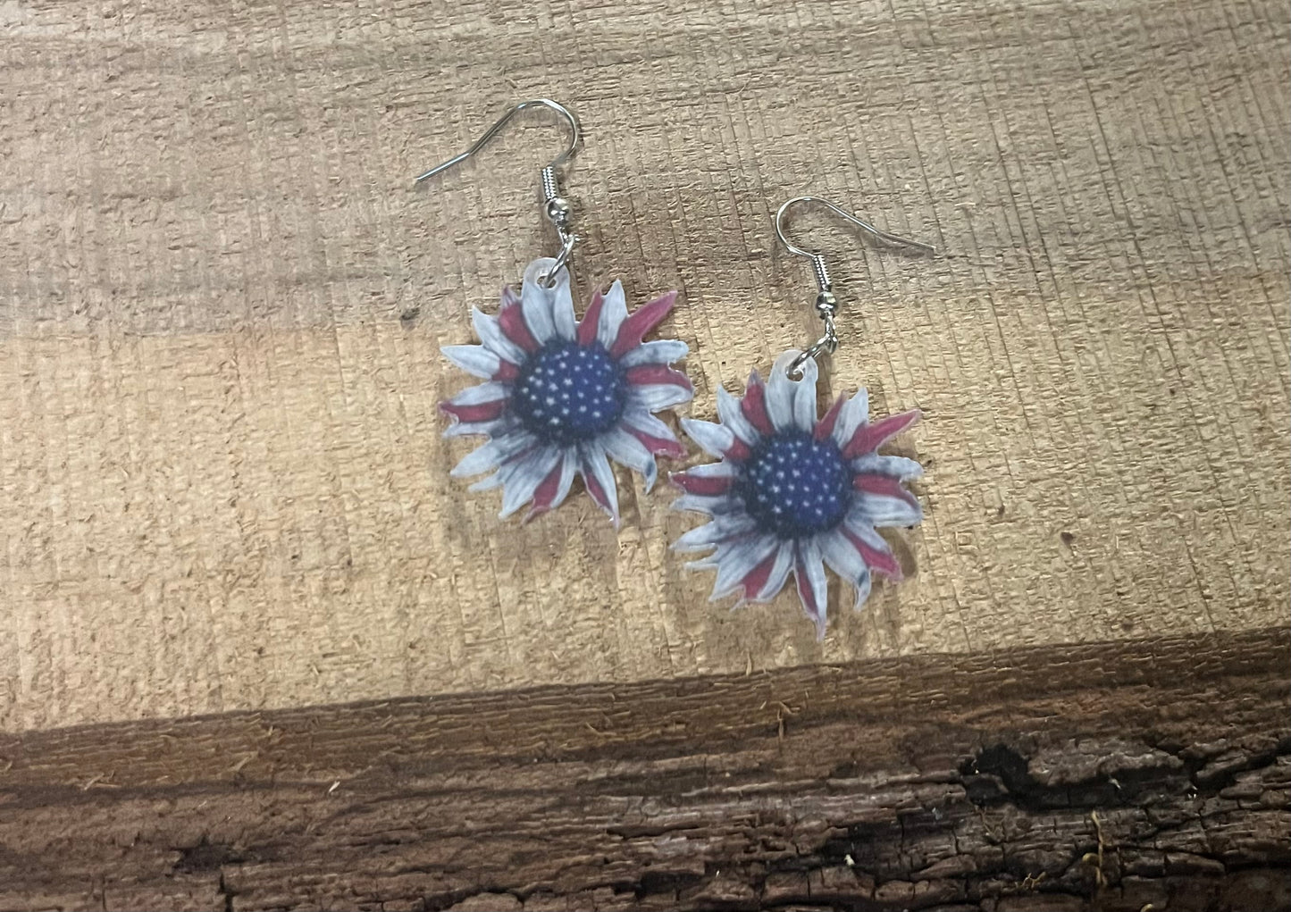 Sunflower Earrings- American Flag