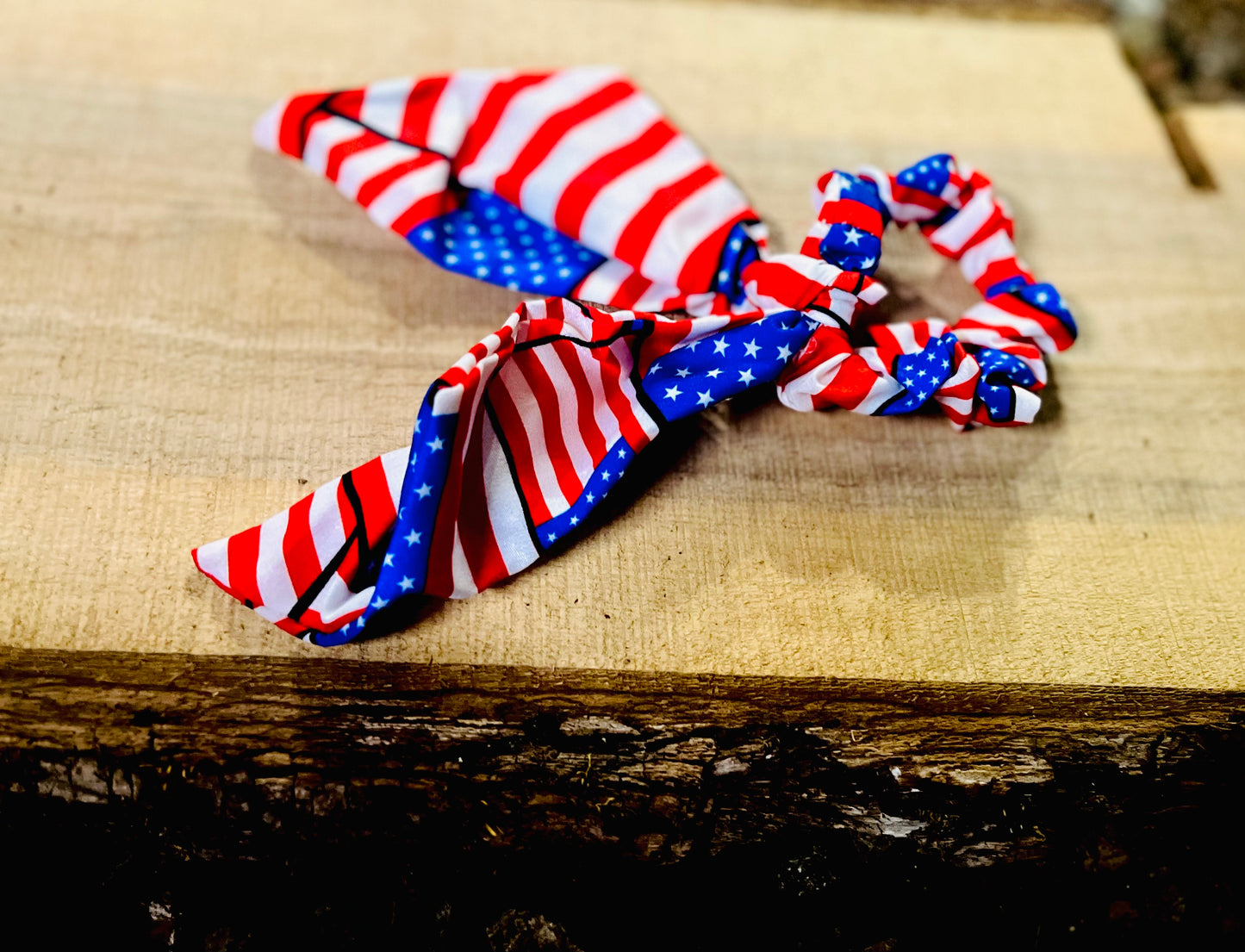 American Flag Hair Scrunchie (Tassels)